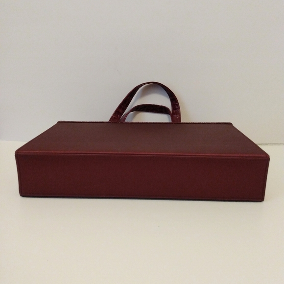 Estee Lauder Travel Cosmetic Jewelry Burgundy Double Handle Carry On Case - Picture 9 of 15